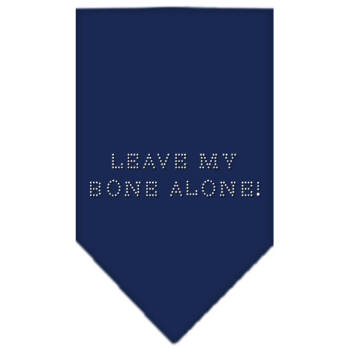 Leave My Bone Alone Rhinestone Bandana Navy Blue large